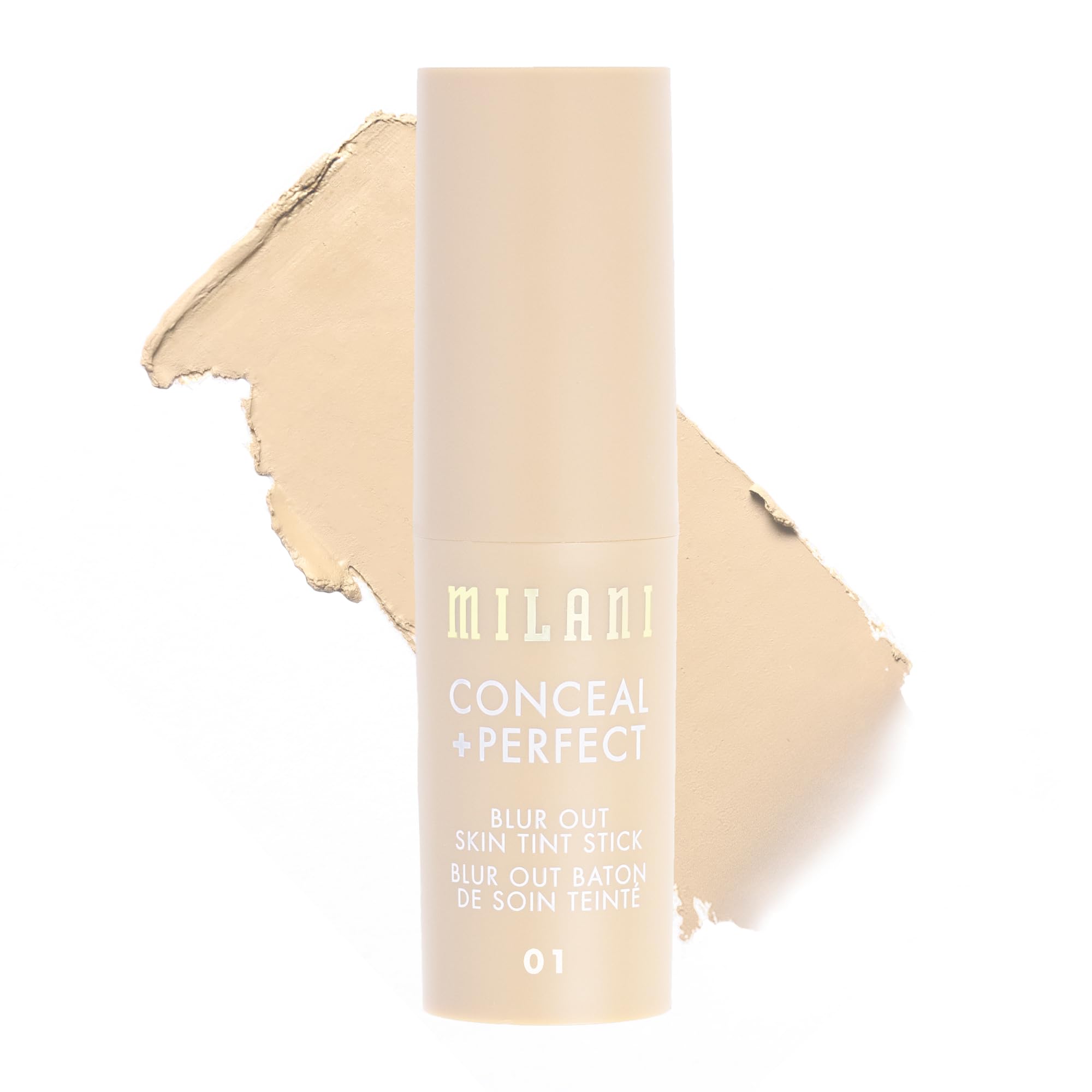 Milani Conceal + Perfect Blur Out Skin Tint Stick - Light to Medium Coverage Tinted Moisturizer Stick with Vitamin C & E - Soft Matte, Pore Blurring Natural Finish 07-Light Medium Neutral