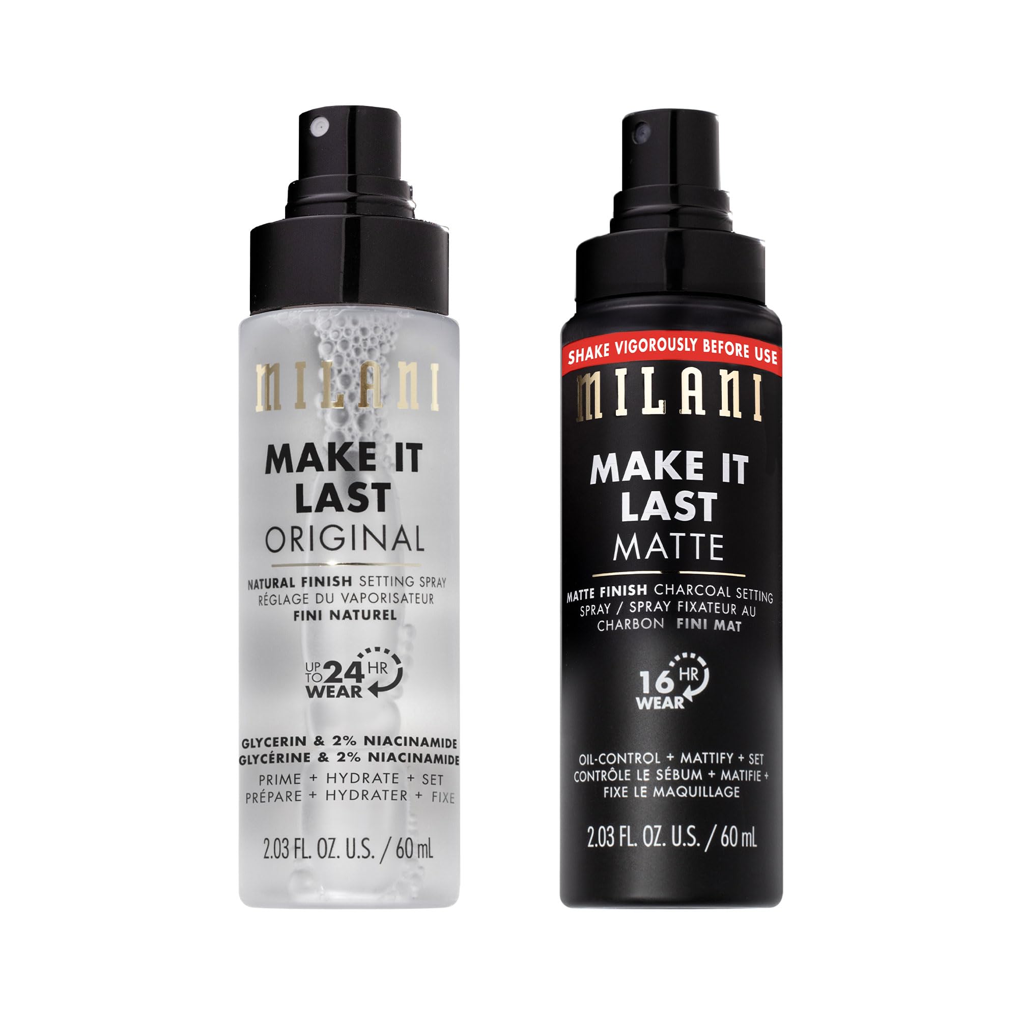 Milani Setting Spray + Primer, Make It Last Original - Natural Finish with Niacinamide for Hydration, Setting Spray for Makeup and Face Primer, 3-in-1 Prime + Hydrate + Set, 2.03 Fl. Oz