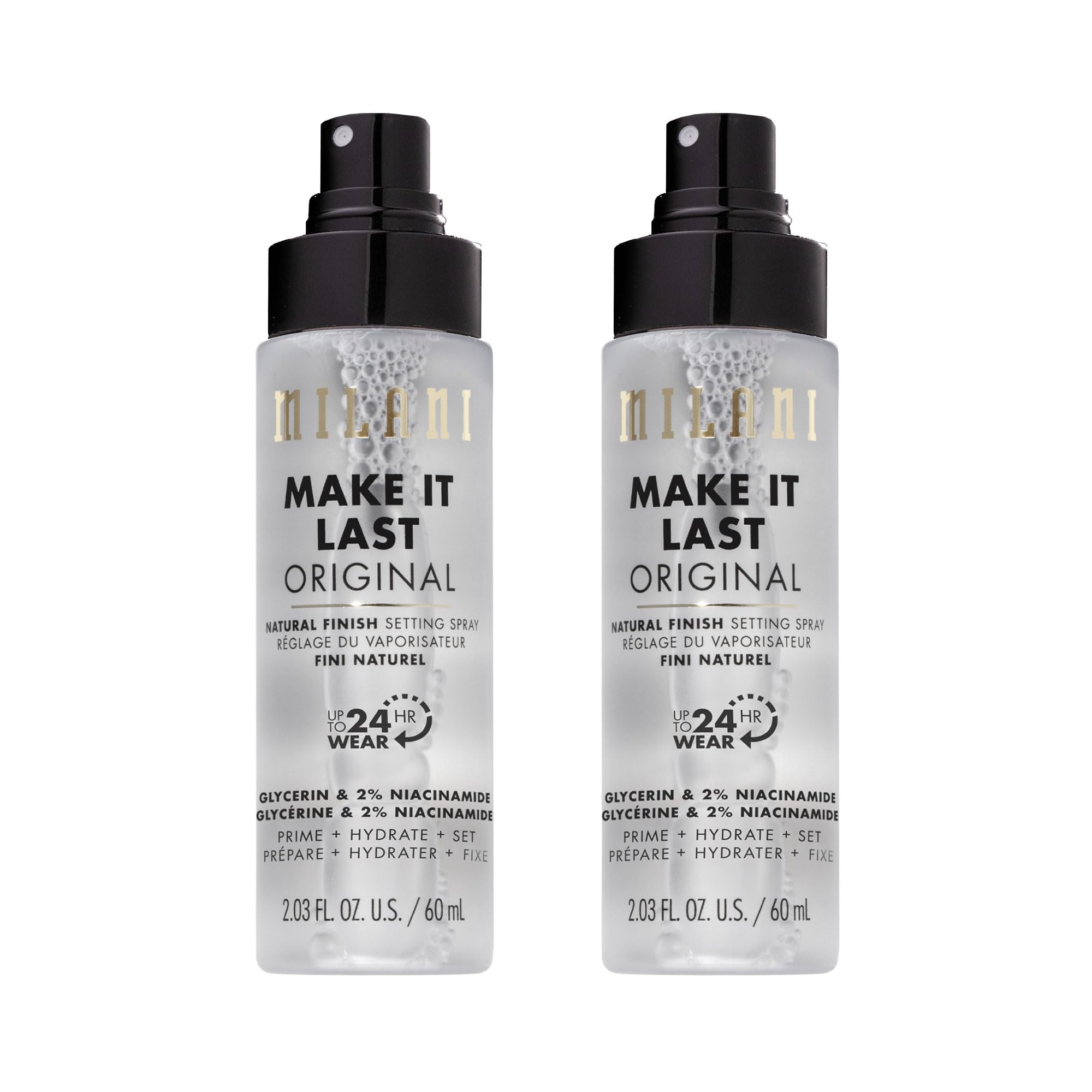 Milani Setting Spray + Primer, Make It Last Original - Natural Finish with Niacinamide for Hydration, Setting Spray for Makeup and Face Primer, 3-in-1 Prime + Hydrate + Set, 2.03 Fl. Oz